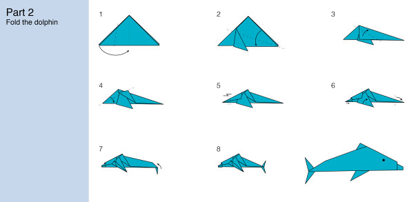 Как сделать из бумаги дельфина