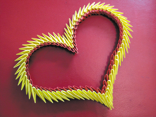 3d origami heart