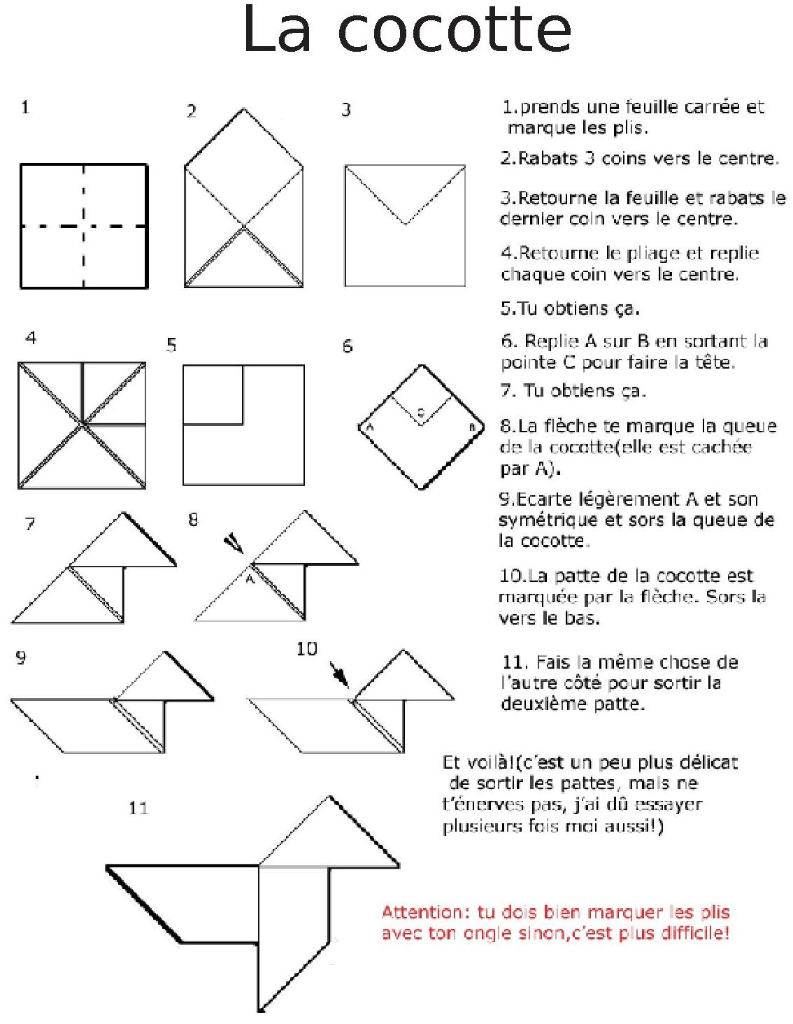 cocotte en origami