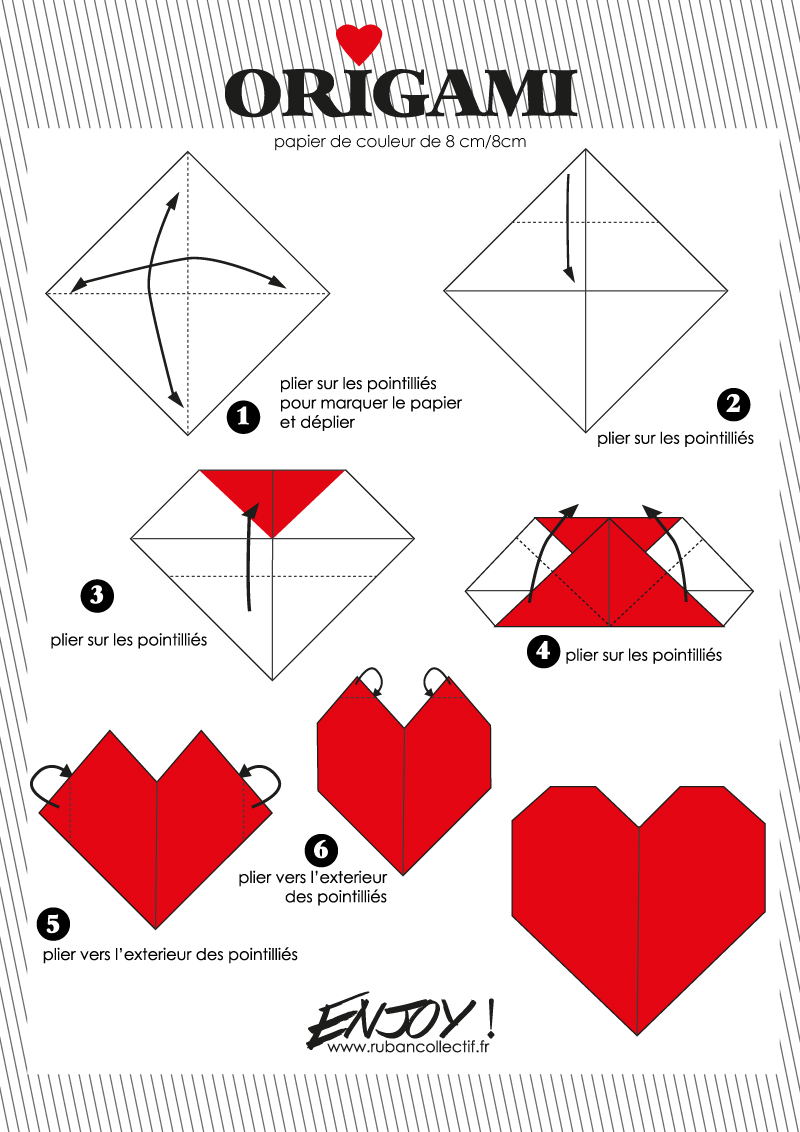 coeur origami facile