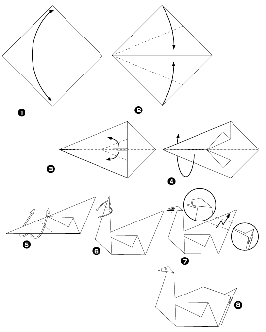 cygne en origami