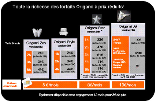 forfait orange origami