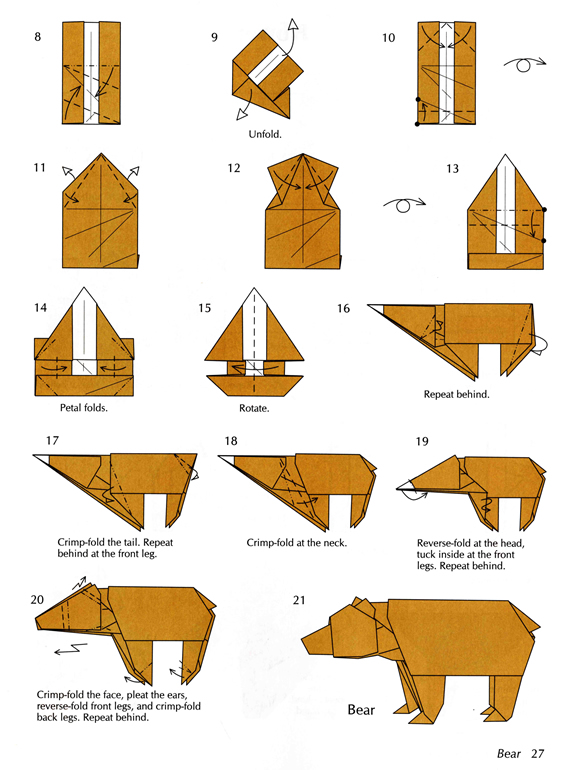 Instructions for origami