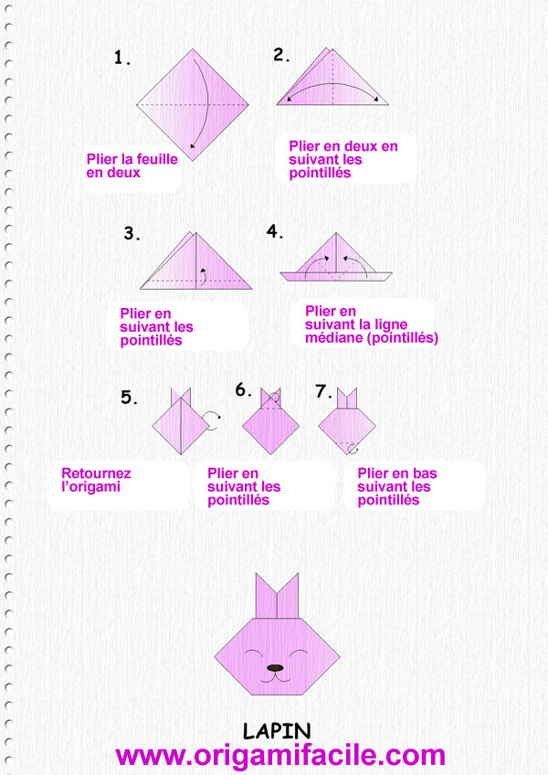 lapin origami facile
