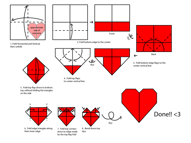 love heart origami