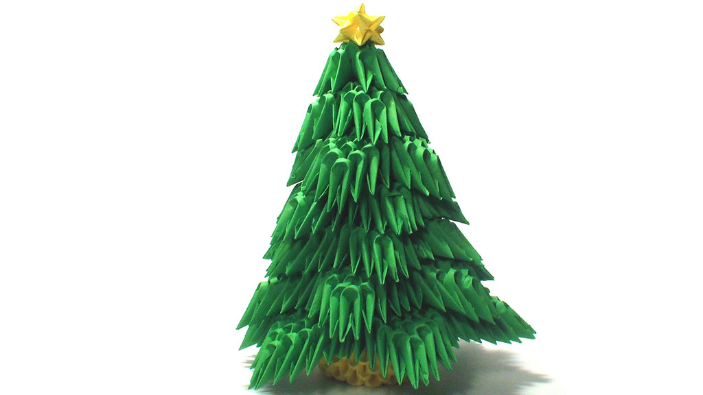 origami 3d christmas tree