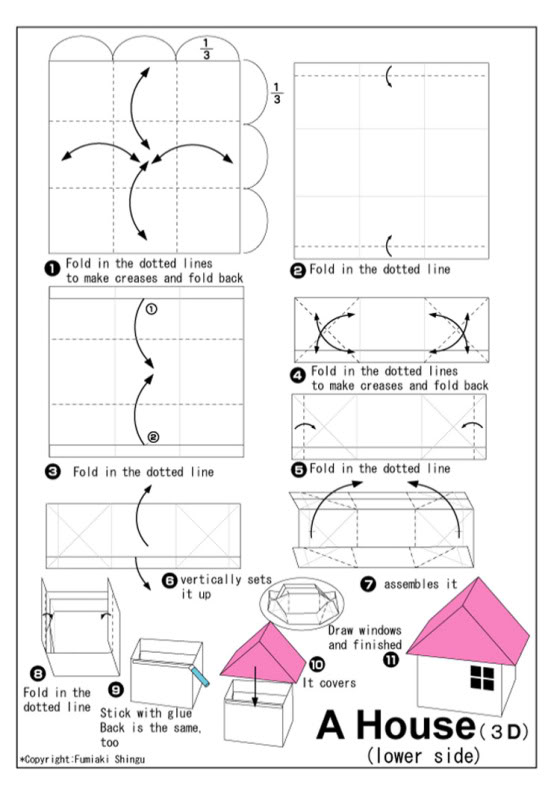 origami 3d house