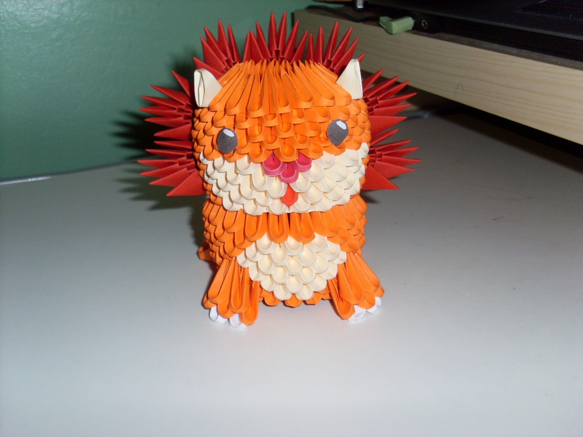 origami 3d lion