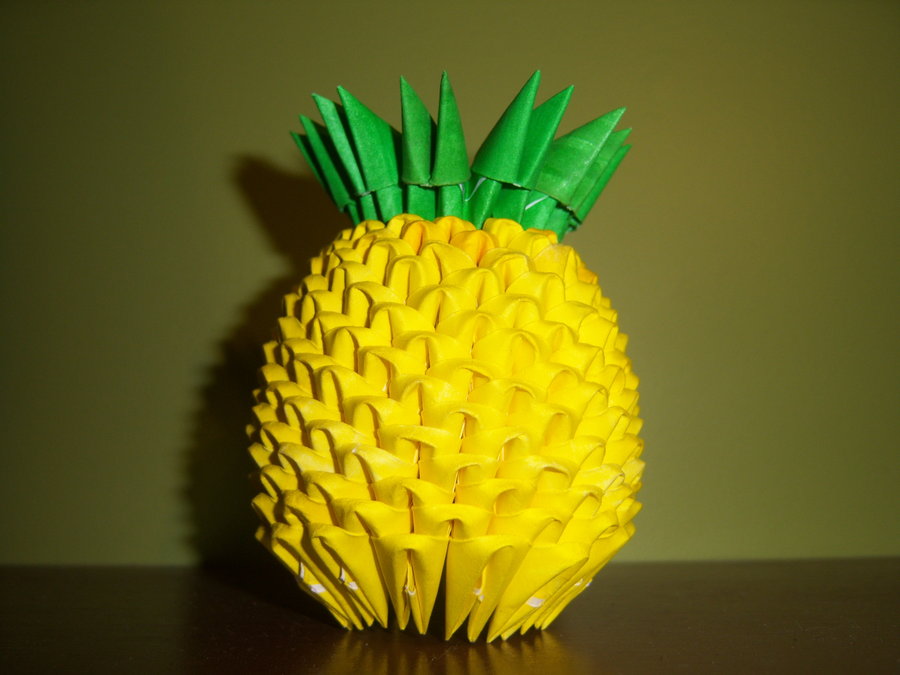 origami 3d pineapple