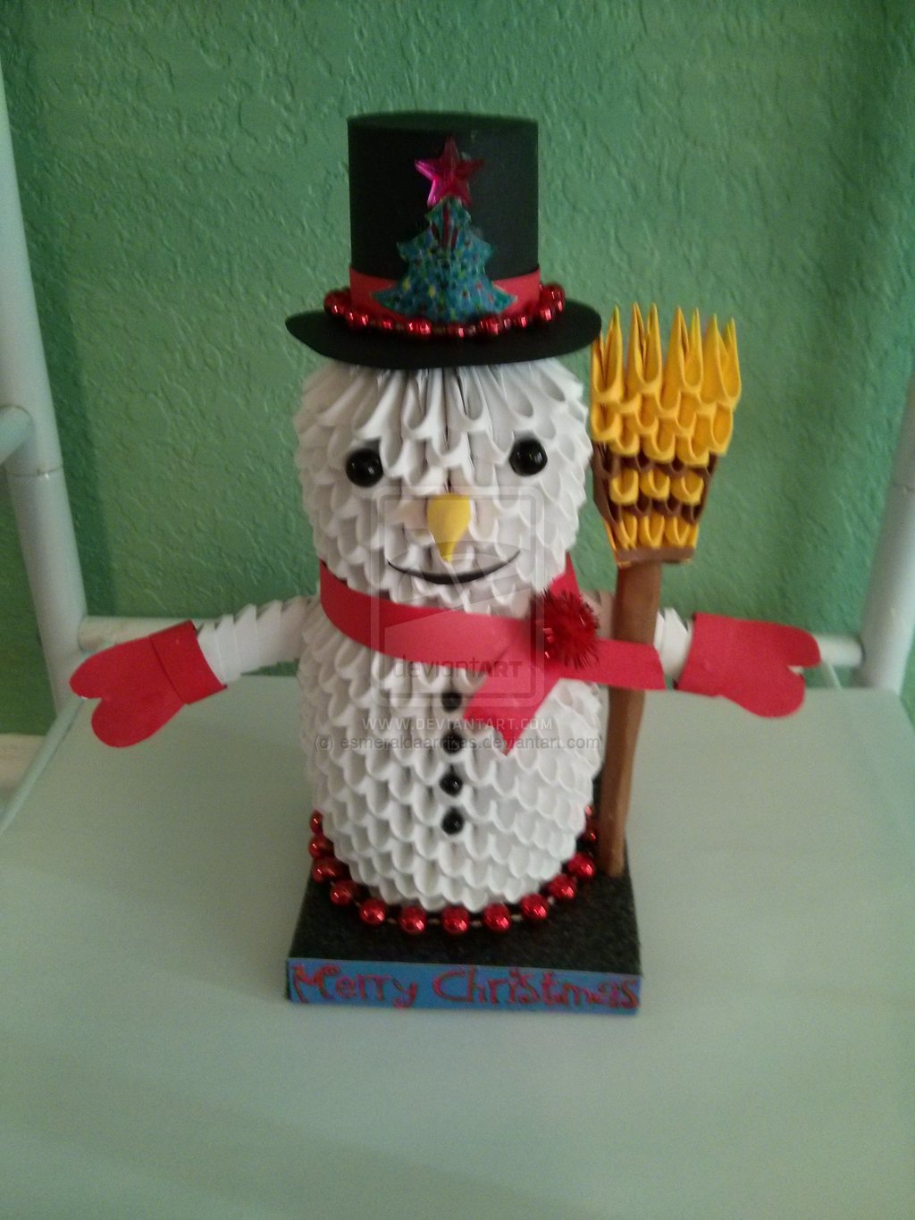 origami 3d snowman