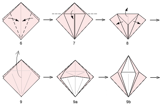 origami bird base