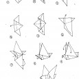 Origami bird diagrams