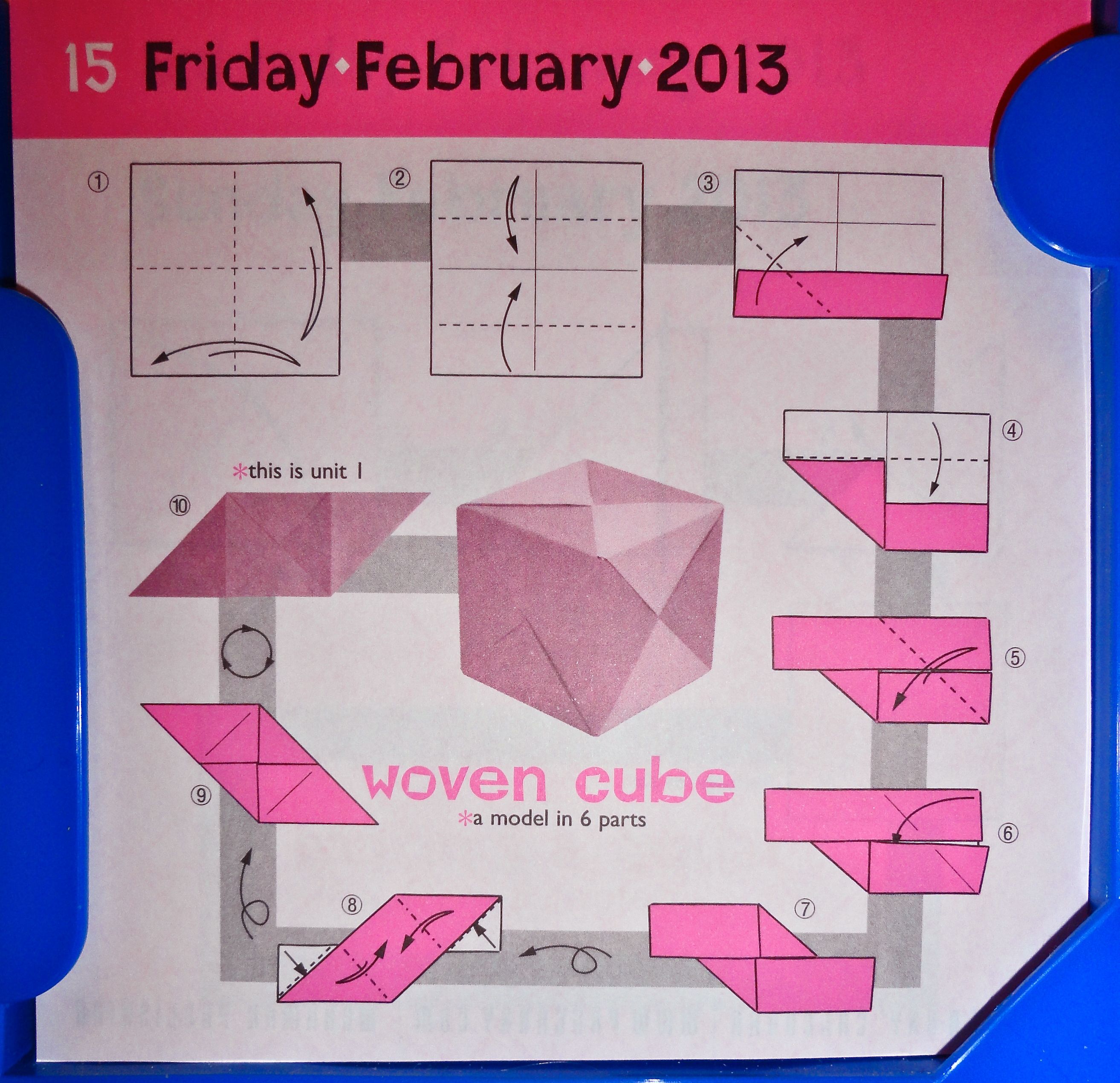 origami calendar