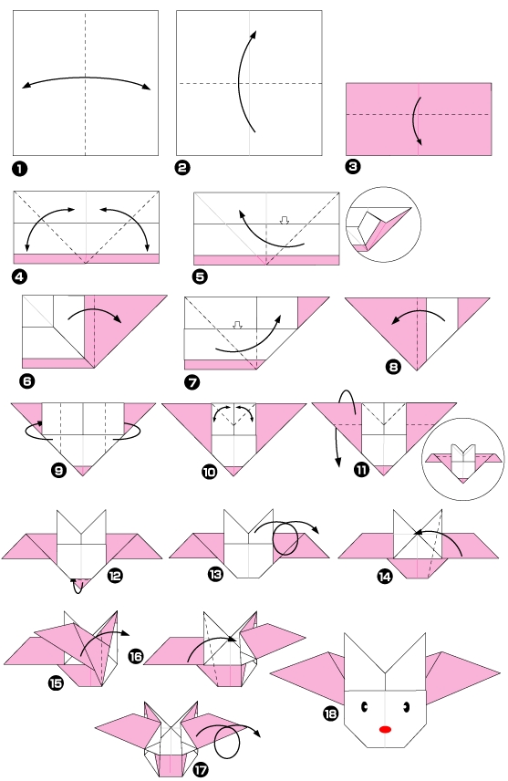 origami chauve souris