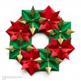 Origami christmas wreath