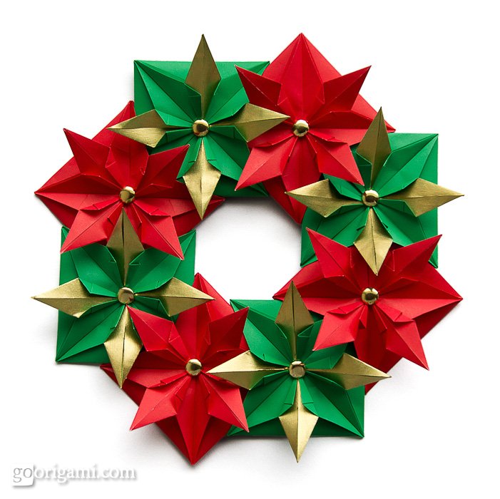 origami christmas wreath