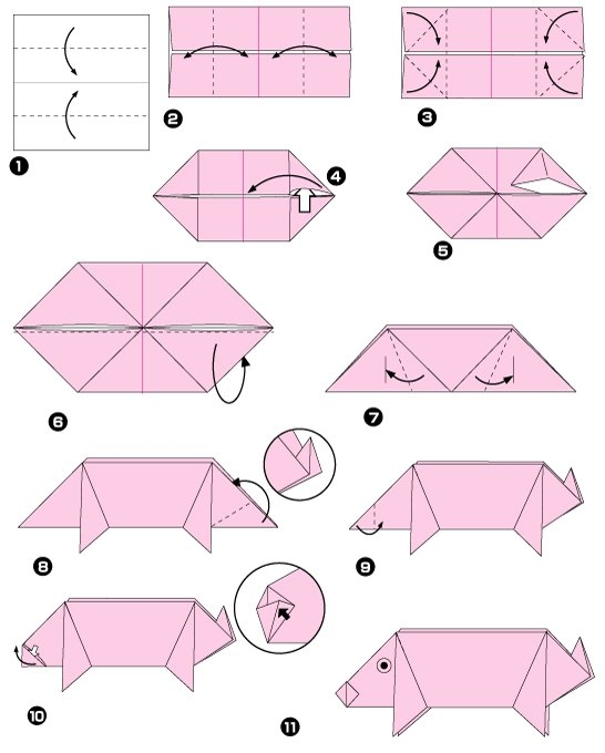 origami cochon