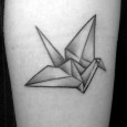 Origami crane tattoo