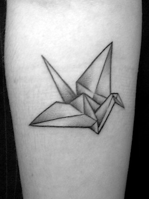 origami crane tattoo