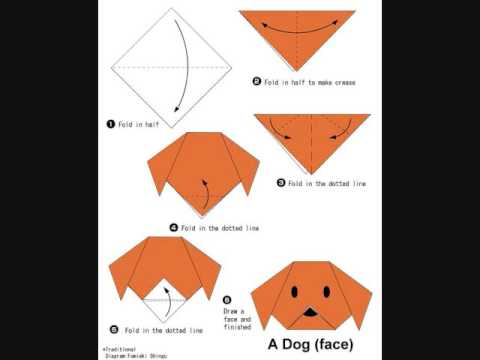 origami dog face