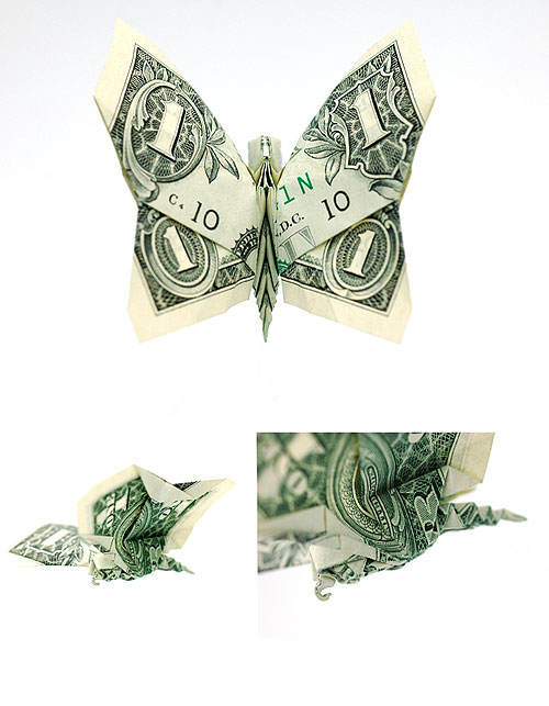origami dollar bill