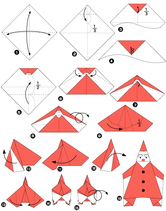 origami facile de noel