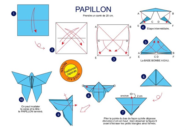 origami facile papillon