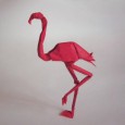 Origami flamingo