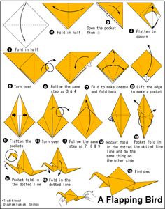 origami flapping bird