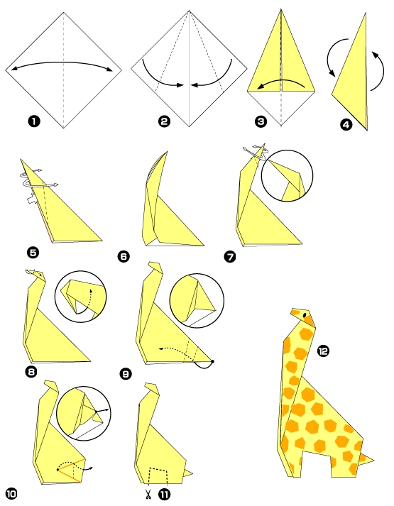 origami girafe facile