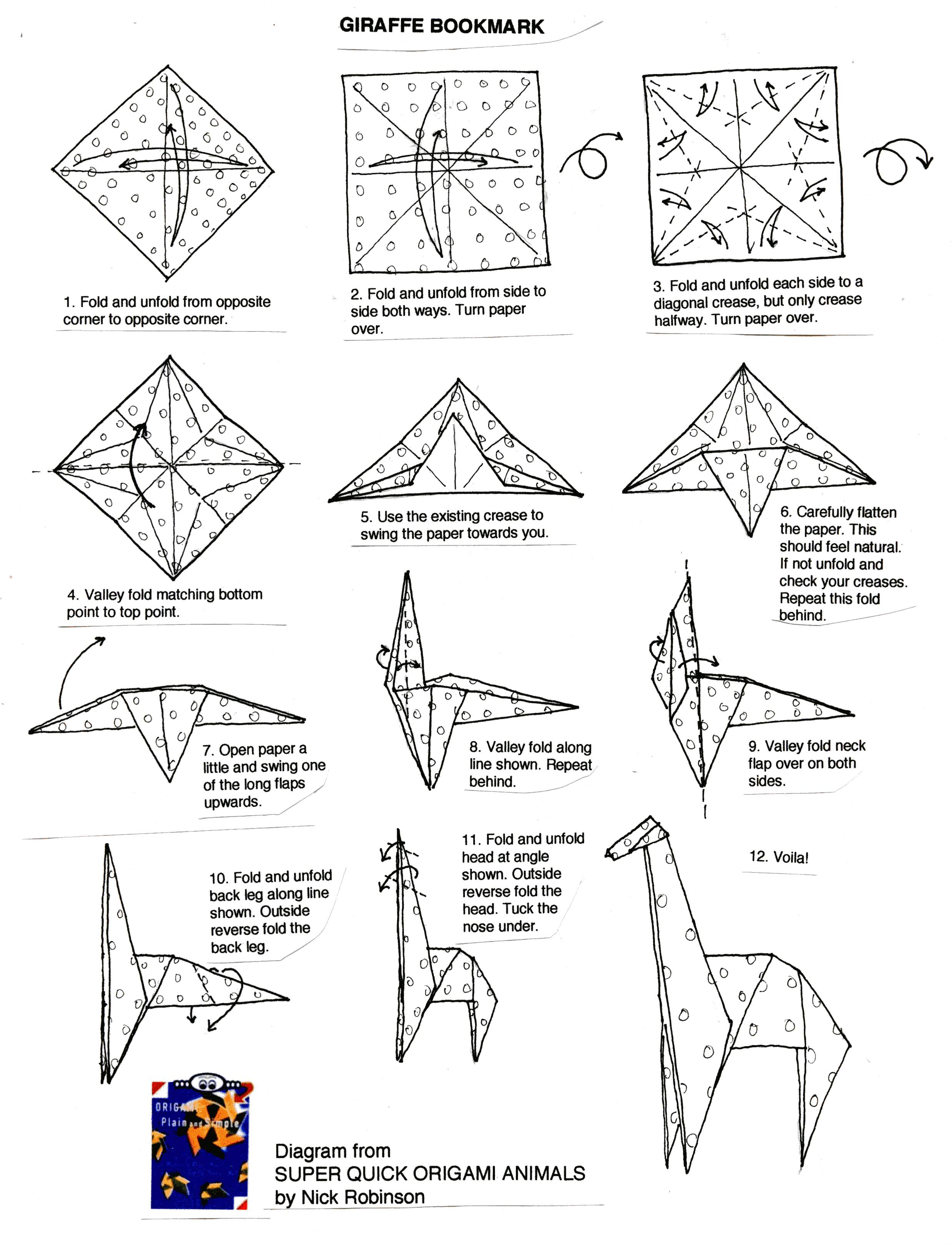 Origami giraffe instructions