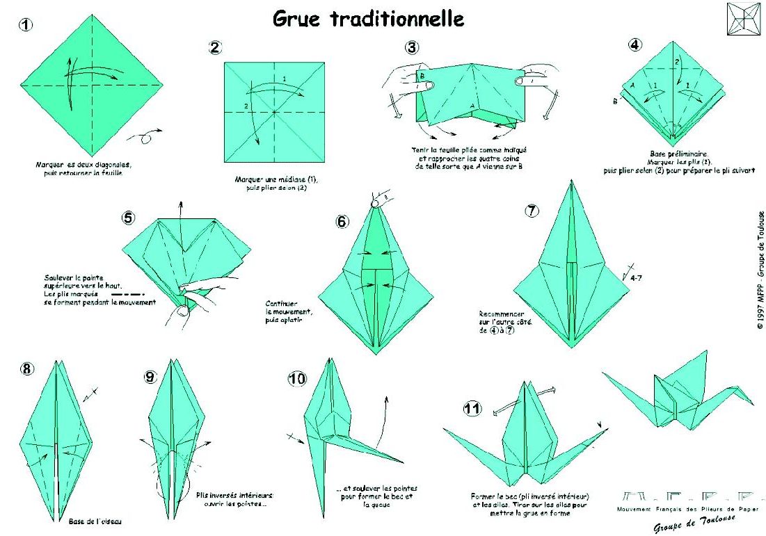 origami grue japonaise