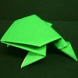 Origami jumping frog