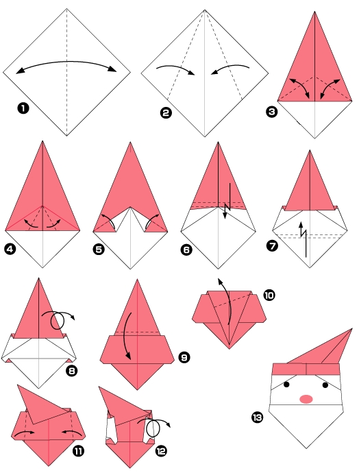 origami pere noel