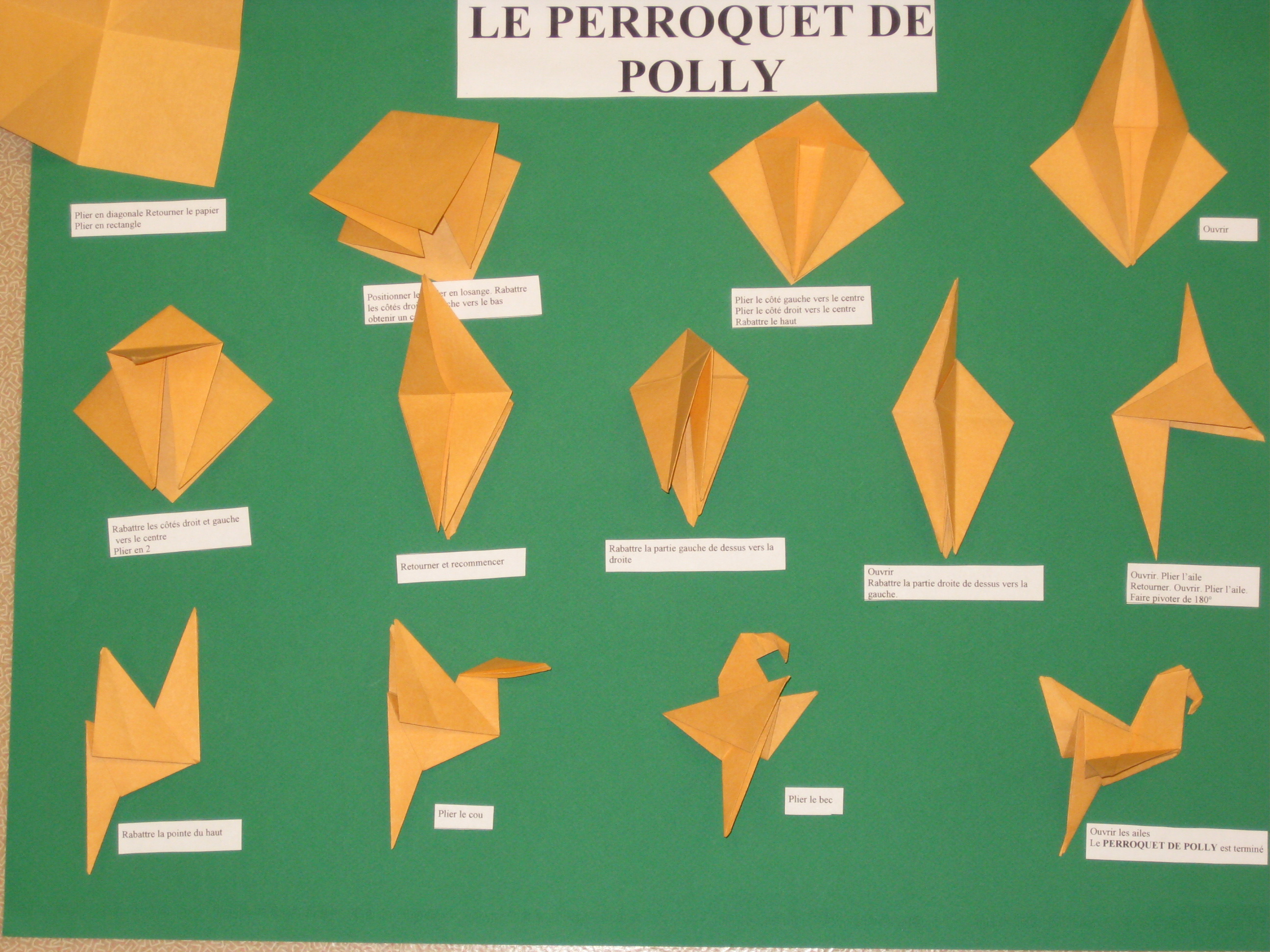 origami perroquet