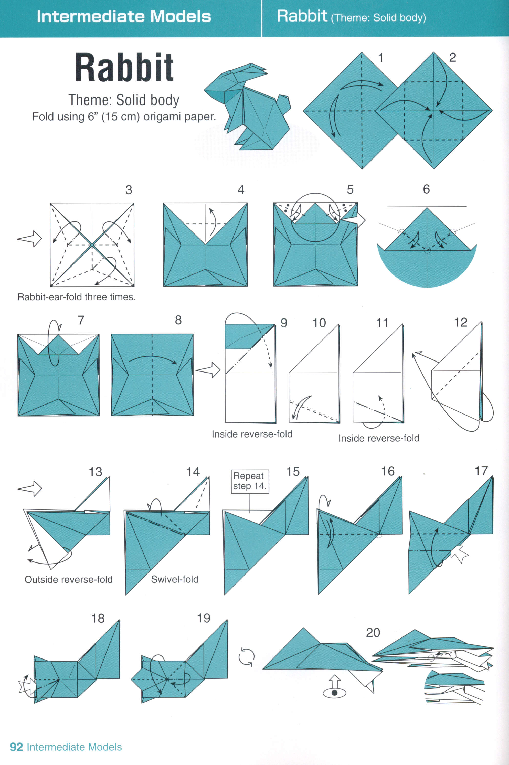 Origami rabbit instructions