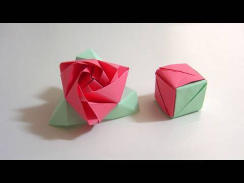 origami rose cube