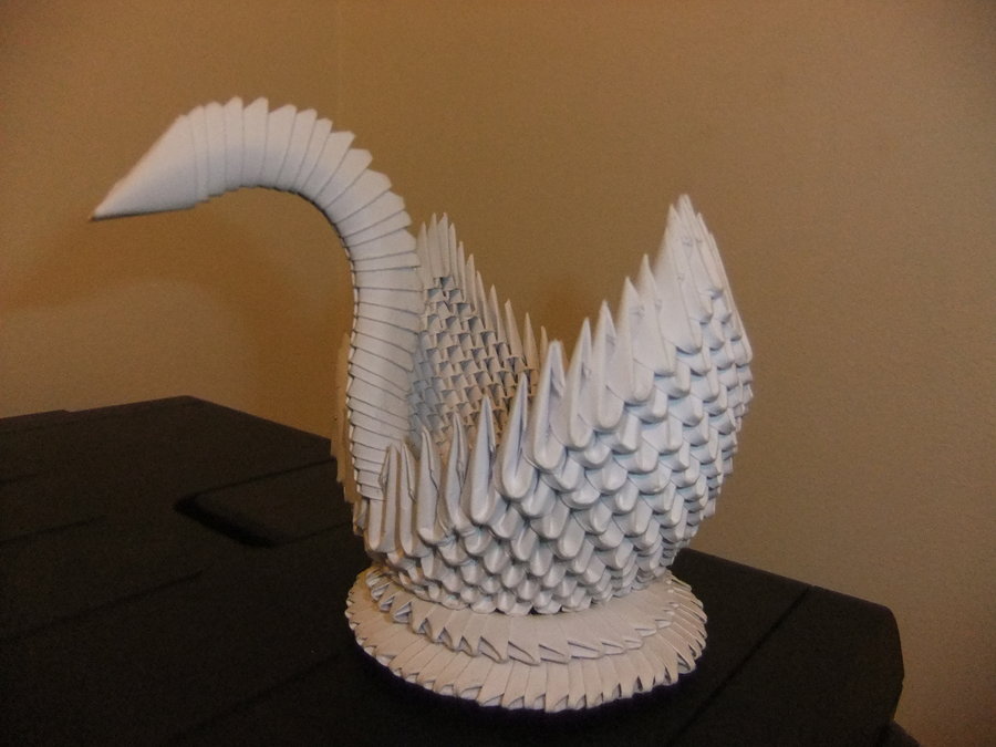 origami swan 3d
