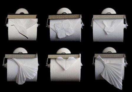 origami toilet paper