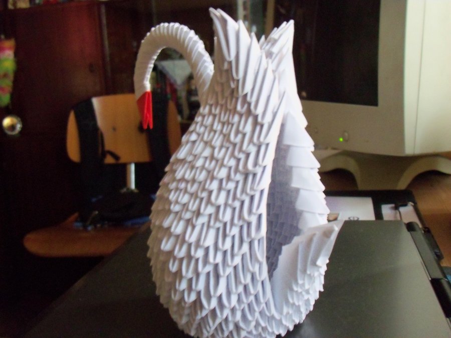 swan 3d origami