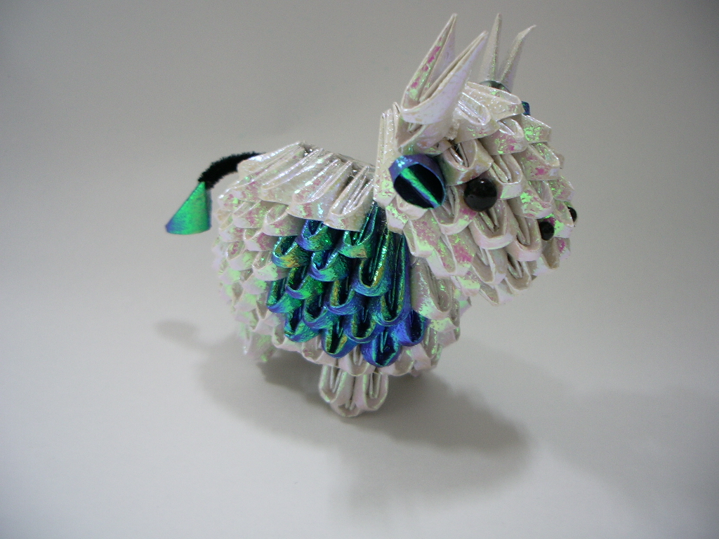 3d origami dog