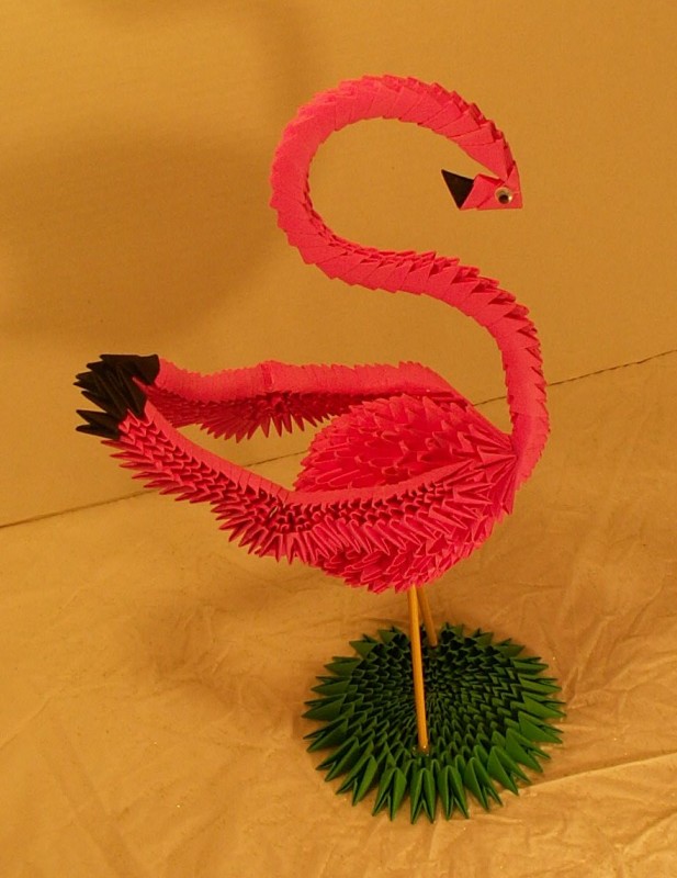 3d origami flamingo