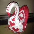 3d origami heart swan