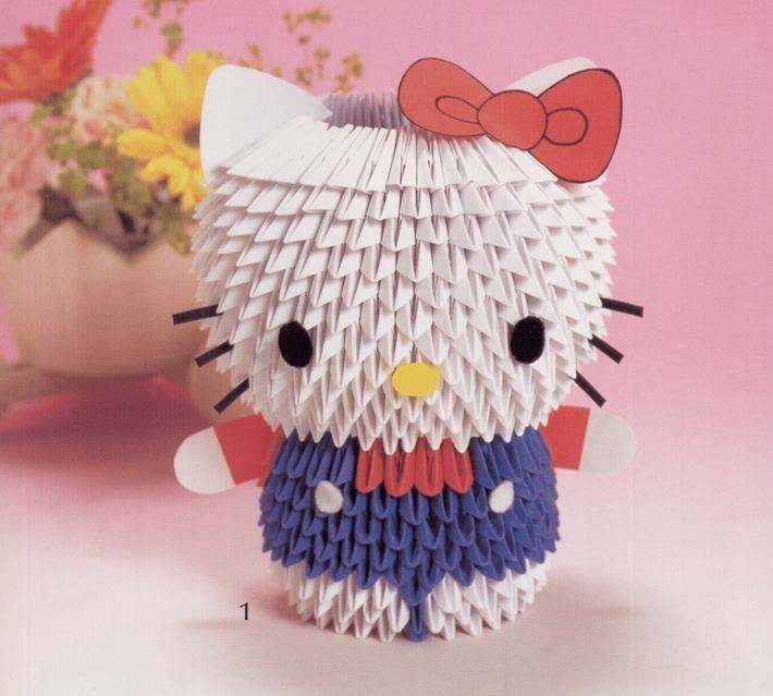3d origami kitty