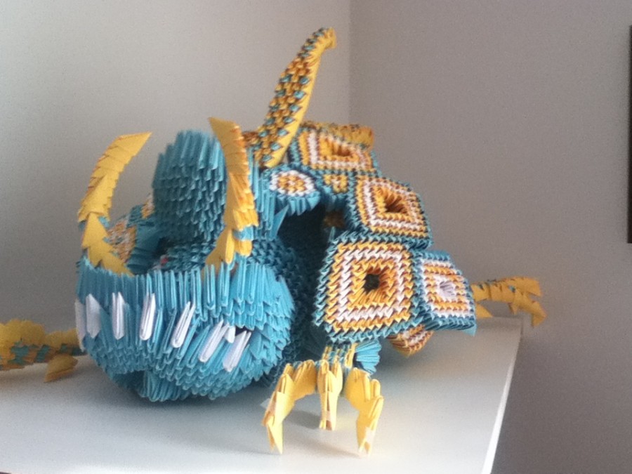 3d origami monster