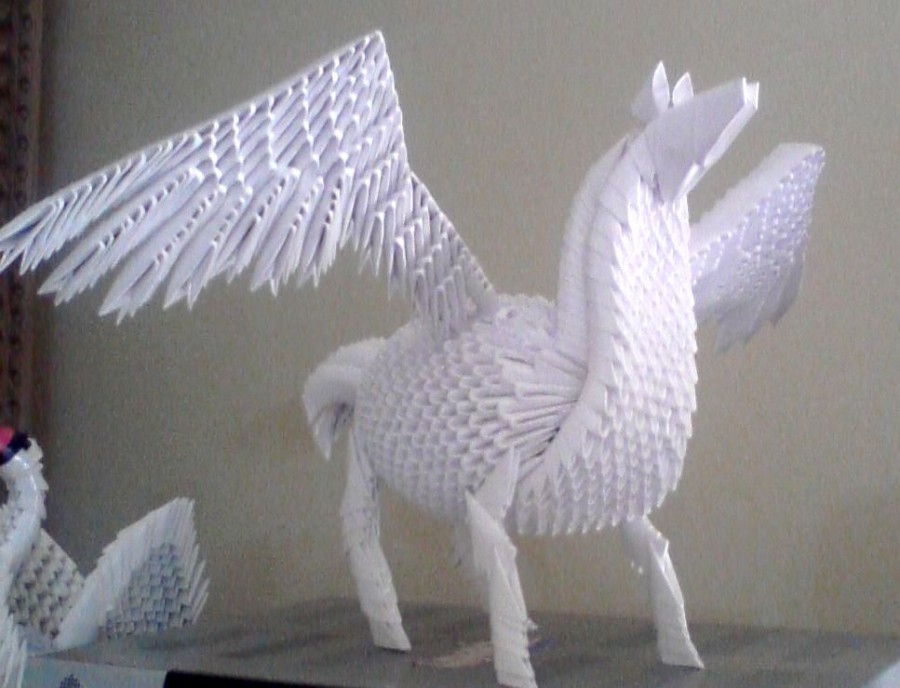 3d origami unicorn