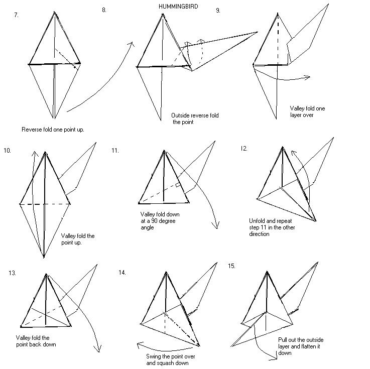 advanced origami hummingbird instructions