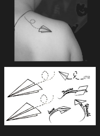 avion en papier tattoo