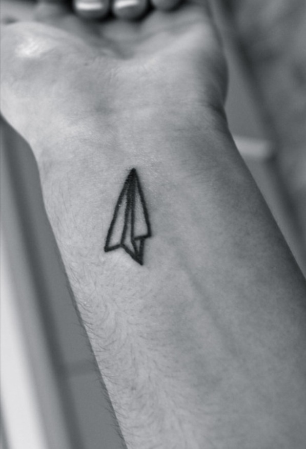 avion origami tattoo