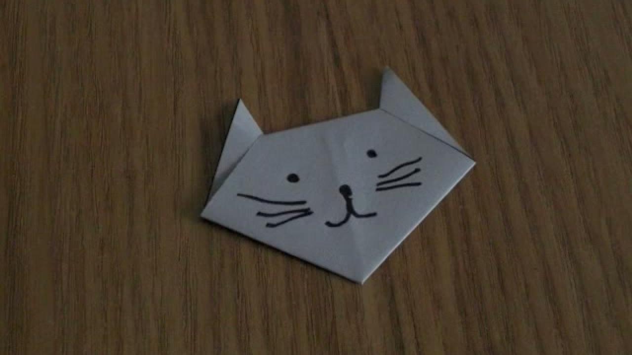 chat en papier origami